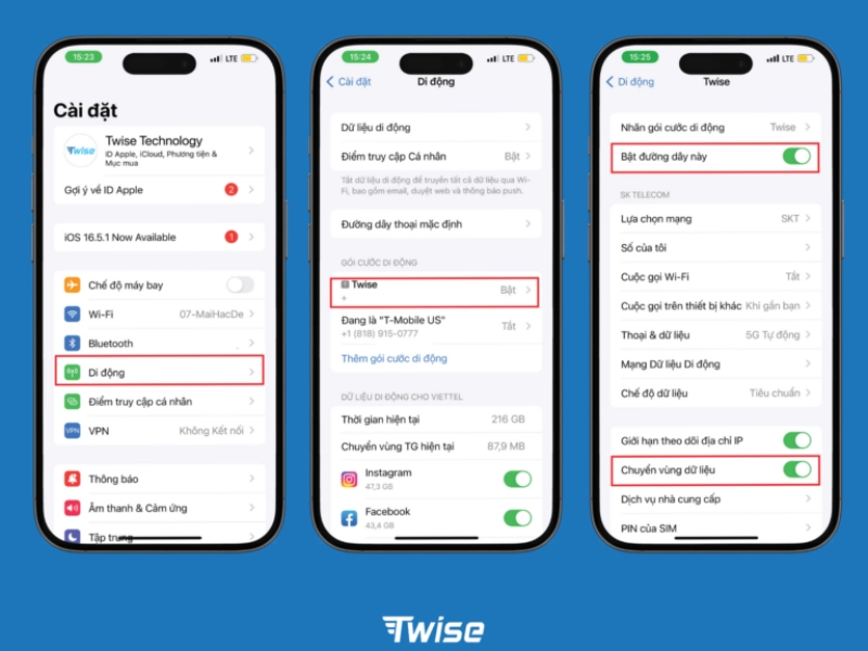 Cài đặt chuyển vùng dữ liệu cho điện thoại iphone