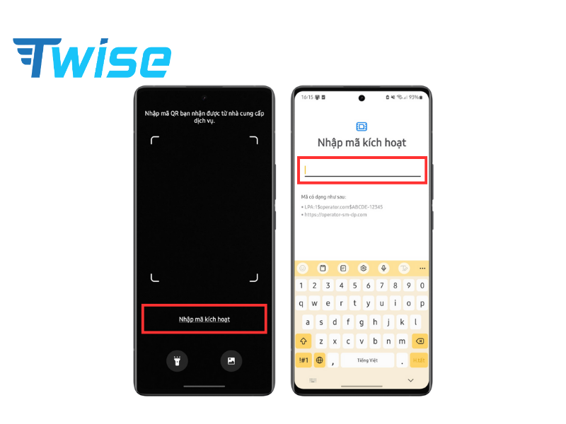 Kích hoạt thủ công nếu quét QR gặp lỗi cả iOS và Android