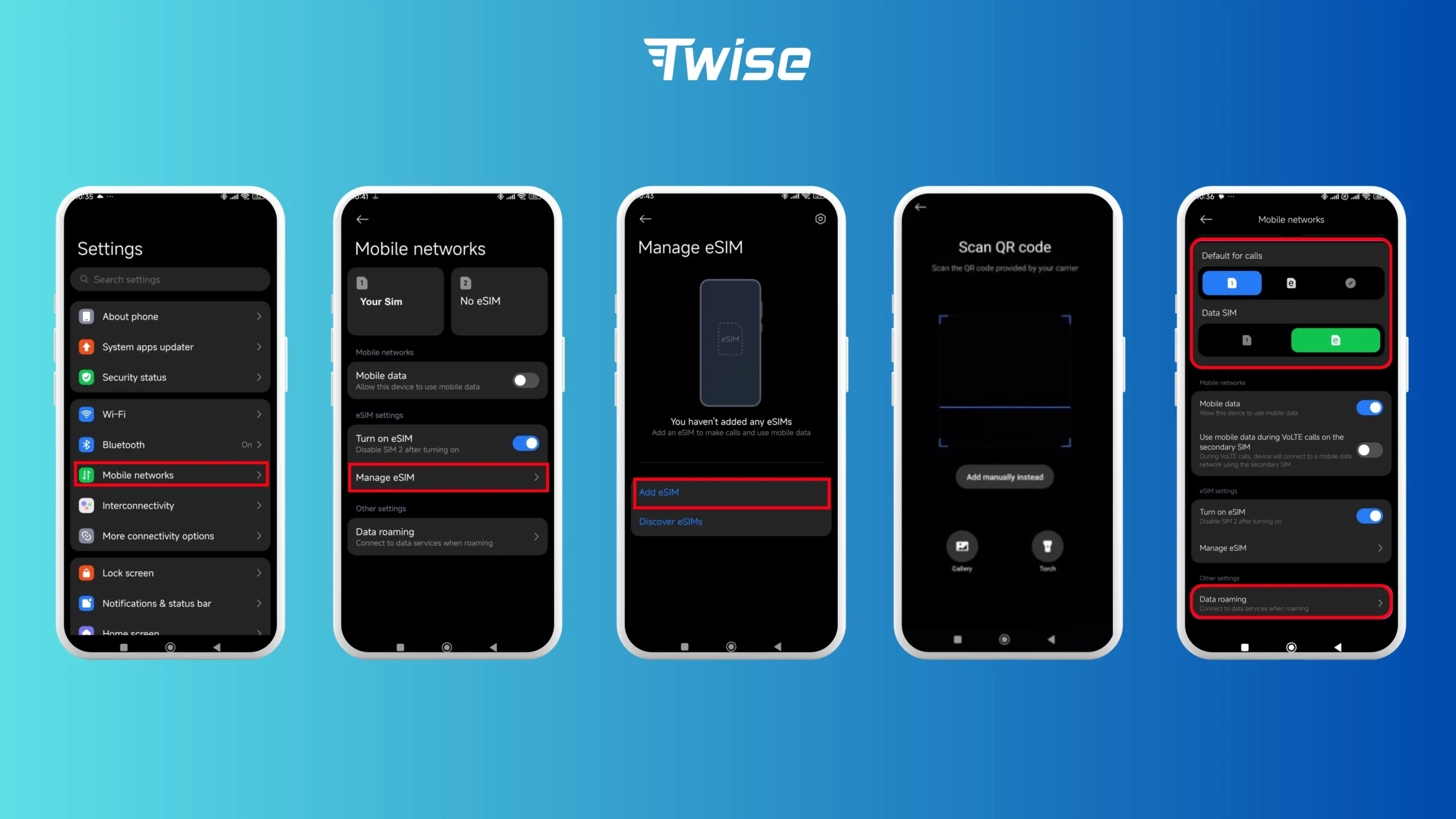 activate eSIM on android