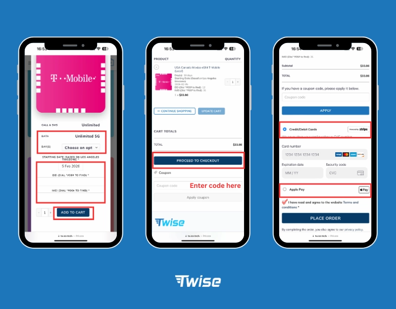 Complete your eSIM purchase