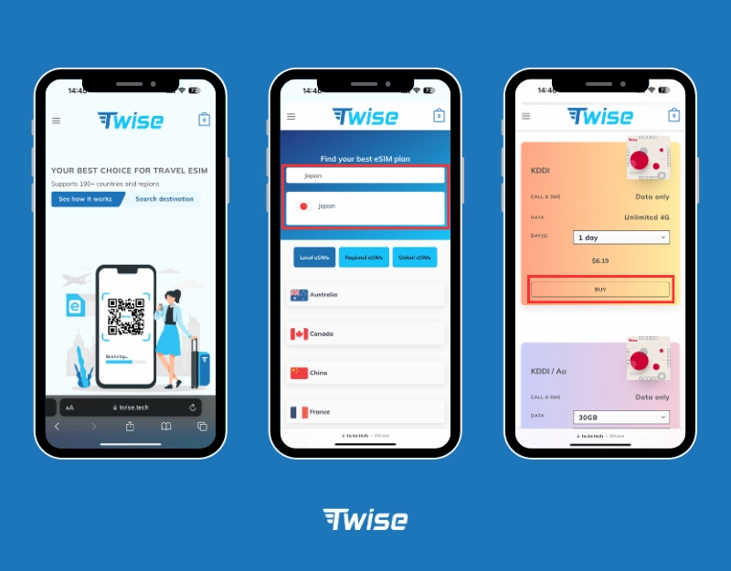 Buy a reliable 30-day Japan eSIM at a great price from Twise